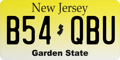 NJ license plate B54QBU