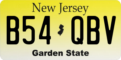 NJ license plate B54QBV