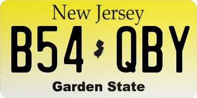 NJ license plate B54QBY