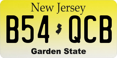 NJ license plate B54QCB