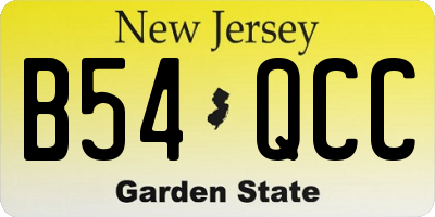 NJ license plate B54QCC