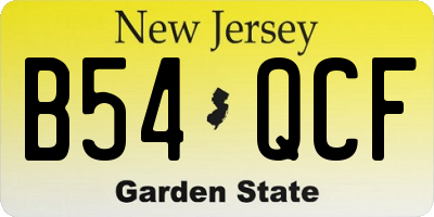 NJ license plate B54QCF