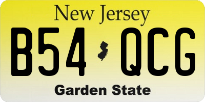 NJ license plate B54QCG
