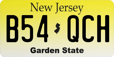 NJ license plate B54QCH
