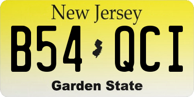 NJ license plate B54QCI