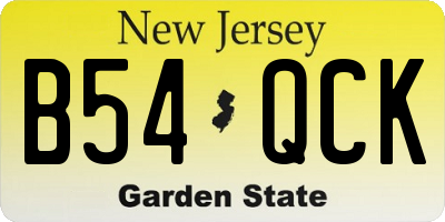 NJ license plate B54QCK