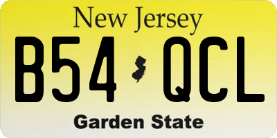 NJ license plate B54QCL