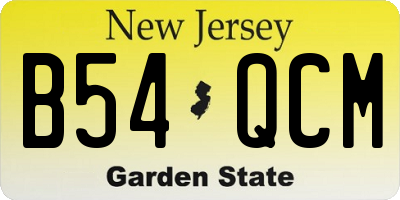 NJ license plate B54QCM