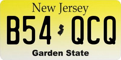 NJ license plate B54QCQ