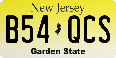 NJ license plate B54QCS