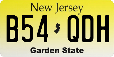 NJ license plate B54QDH