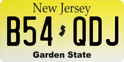 NJ license plate B54QDJ