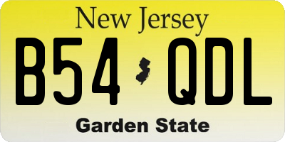 NJ license plate B54QDL