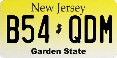 NJ license plate B54QDM