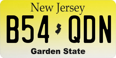 NJ license plate B54QDN