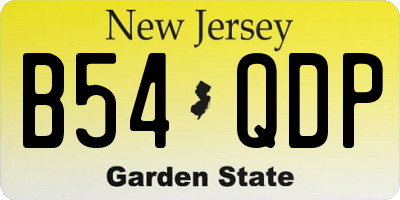 NJ license plate B54QDP