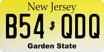 NJ license plate B54QDQ