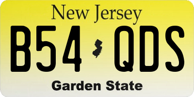 NJ license plate B54QDS
