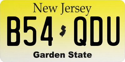 NJ license plate B54QDU