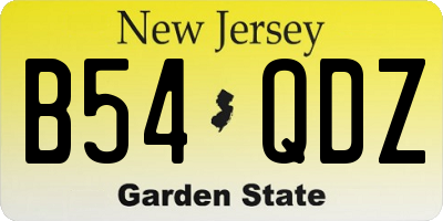 NJ license plate B54QDZ