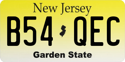 NJ license plate B54QEC