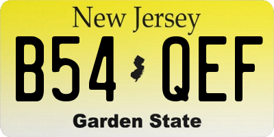 NJ license plate B54QEF