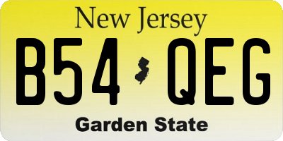 NJ license plate B54QEG