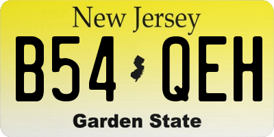 NJ license plate B54QEH