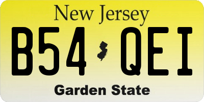 NJ license plate B54QEI