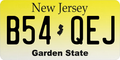 NJ license plate B54QEJ