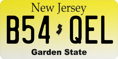 NJ license plate B54QEL