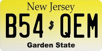 NJ license plate B54QEM