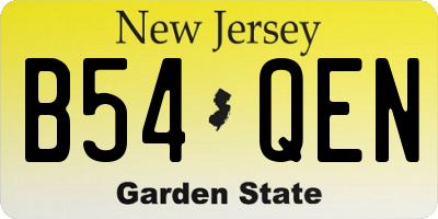 NJ license plate B54QEN
