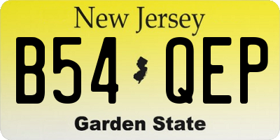 NJ license plate B54QEP