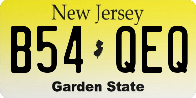 NJ license plate B54QEQ