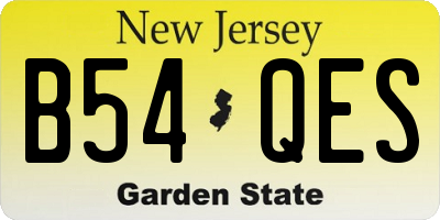 NJ license plate B54QES