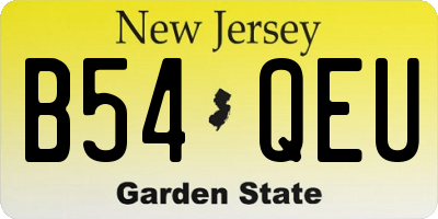 NJ license plate B54QEU