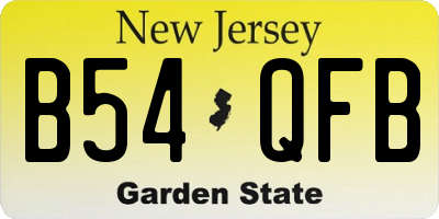 NJ license plate B54QFB