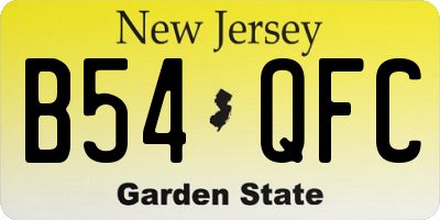 NJ license plate B54QFC