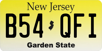 NJ license plate B54QFI