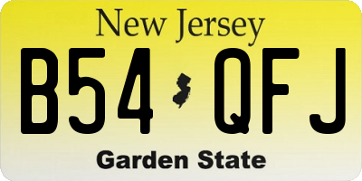 NJ license plate B54QFJ