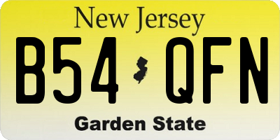 NJ license plate B54QFN