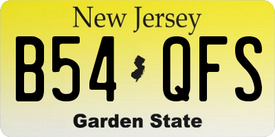 NJ license plate B54QFS