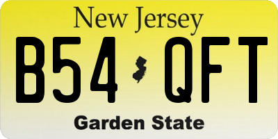 NJ license plate B54QFT