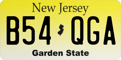 NJ license plate B54QGA