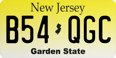 NJ license plate B54QGC