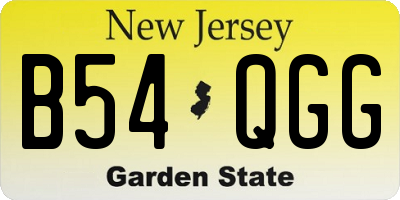 NJ license plate B54QGG