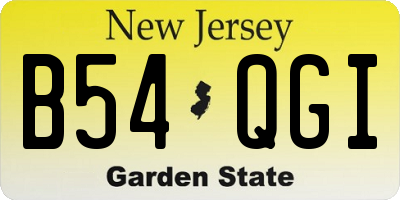NJ license plate B54QGI