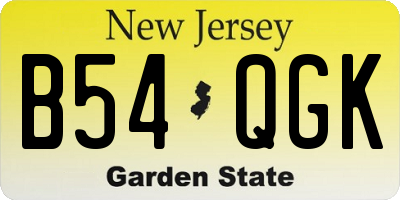 NJ license plate B54QGK