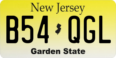 NJ license plate B54QGL